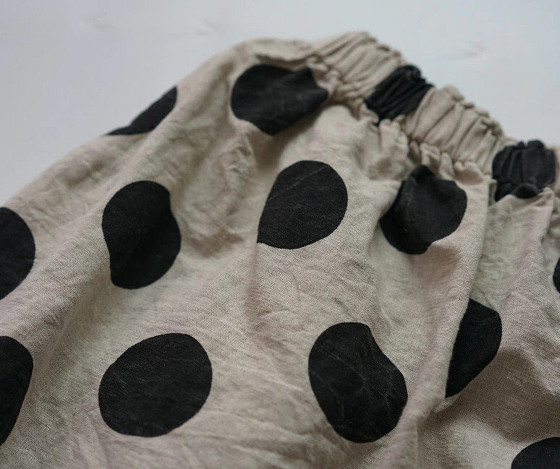 ハーフパンツ・ショートパンツ キッズ ポルカドット サルエルパンツ コットンリネン【mh0000531】