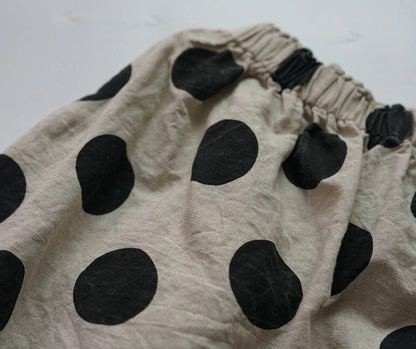 ハーフパンツ・ショートパンツ キッズ ポルカドット サルエルパンツ コットンリネン【mh0000531】