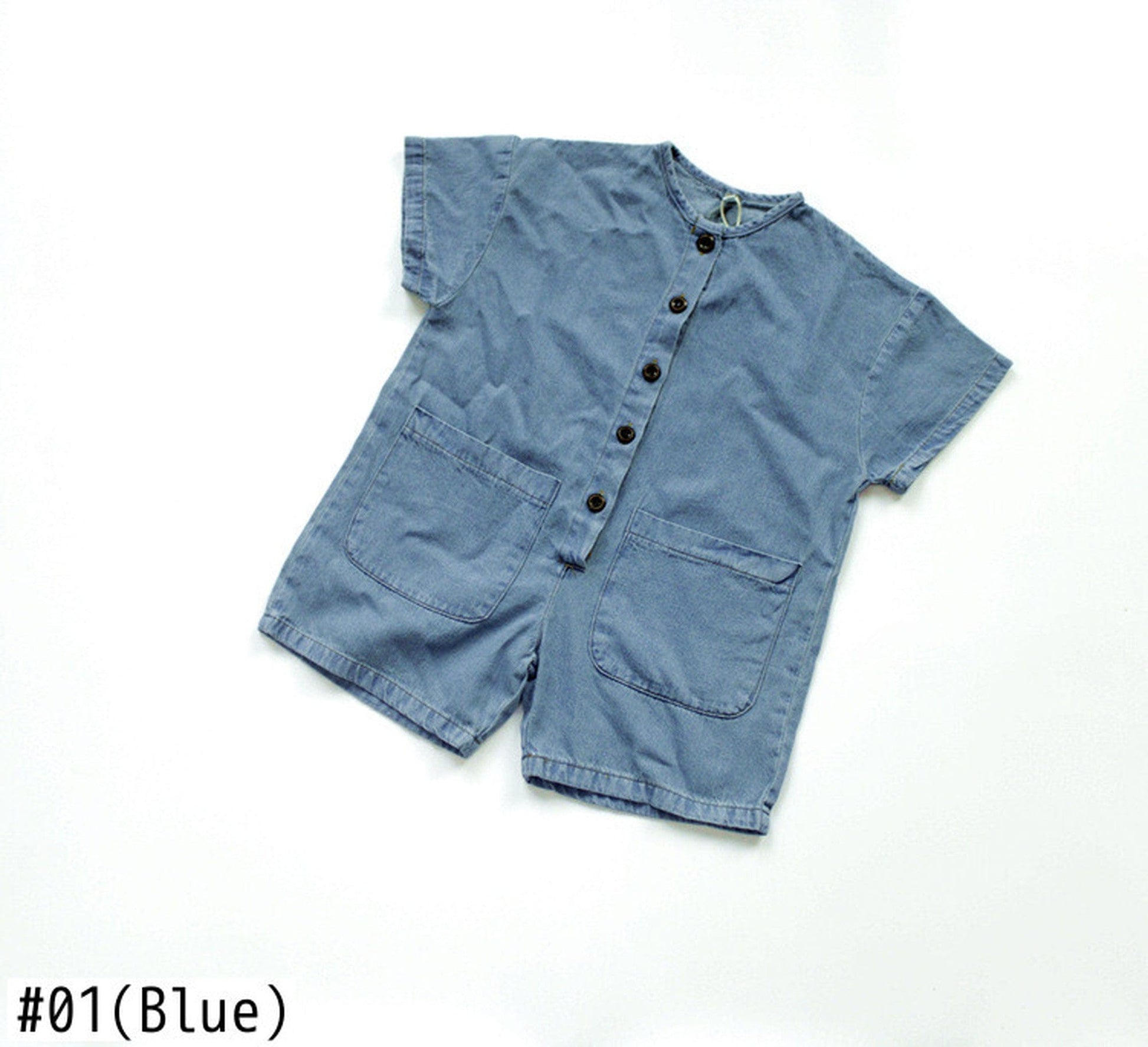 半袖ジャンプスーツ キッズ デニム 半袖 ジャンプスーツ【mh0000538】