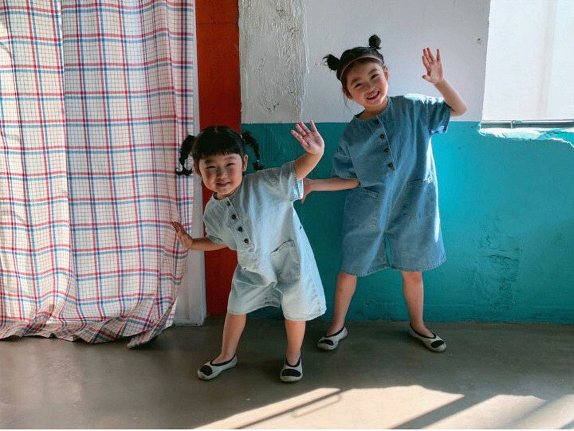 半袖ジャンプスーツ キッズ デニム 半袖 ジャンプスーツ【mh0000538】