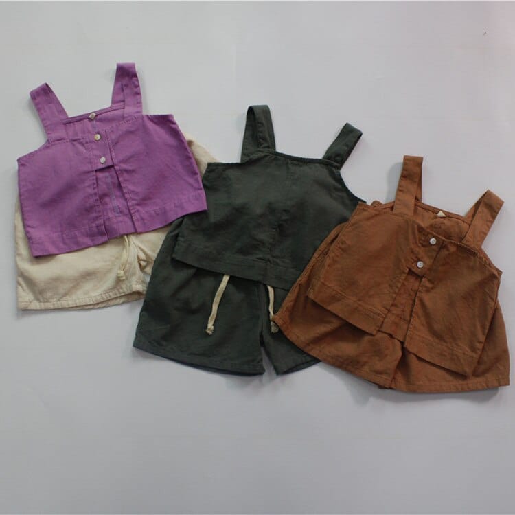 タンクトップ・キャミソール・ノースリーブトップス キッズ  キャミソール ノースリーブ ビスチェ バックスリット トップス【mh0000841】