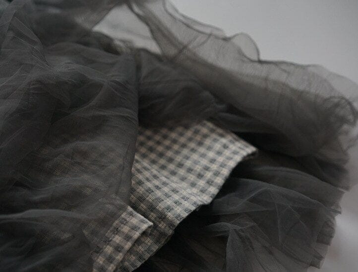 ノースリーブワンピース キッズ チュチュスカート ドッキング チェック 無地 キャミソール ワンピース【mh0000871】