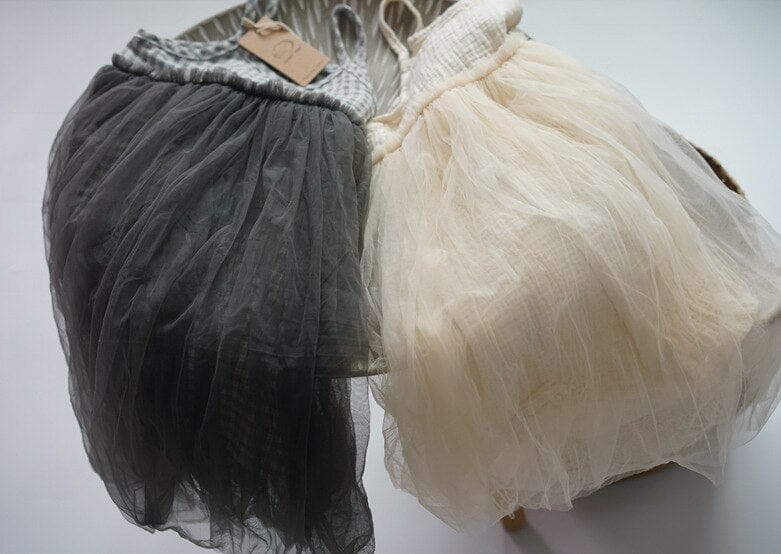 ノースリーブワンピース キッズ チュチュスカート ドッキング チェック 無地 キャミソール ワンピース【mh0000871】