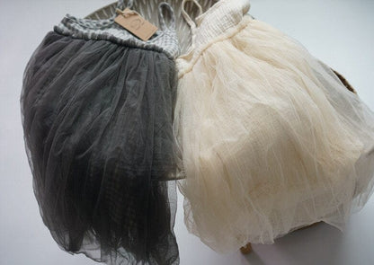 ノースリーブワンピース キッズ チュチュスカート ドッキング チェック 無地 キャミソール ワンピース【mh0000871】