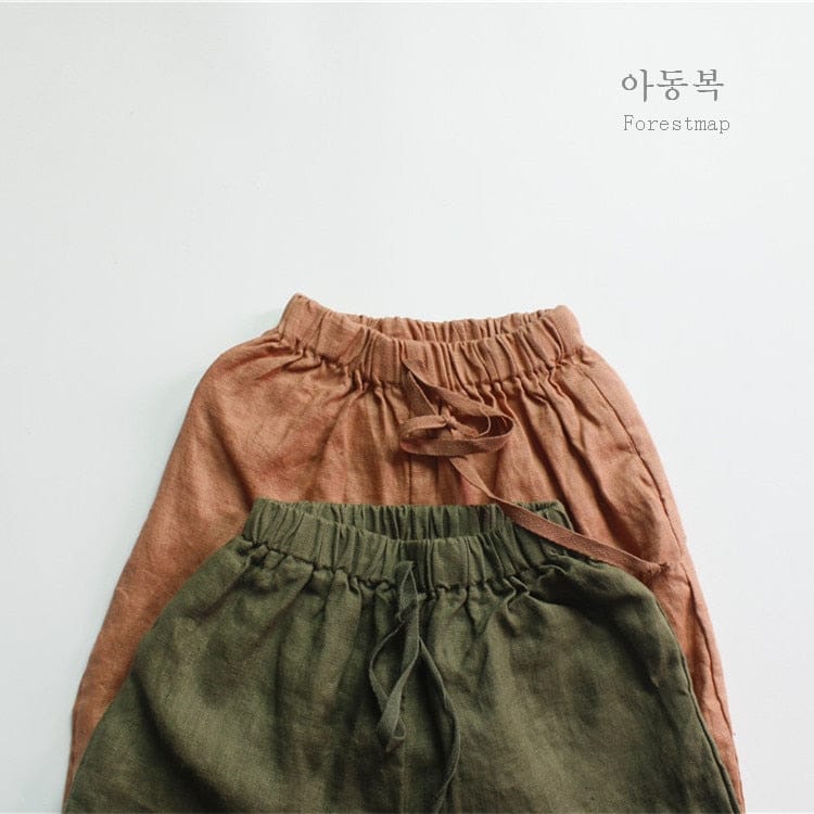 ロングパンツ・スウェットパンツ キッズ アースカラー ルーズ ロング パンツ ズボン【mh0001293】