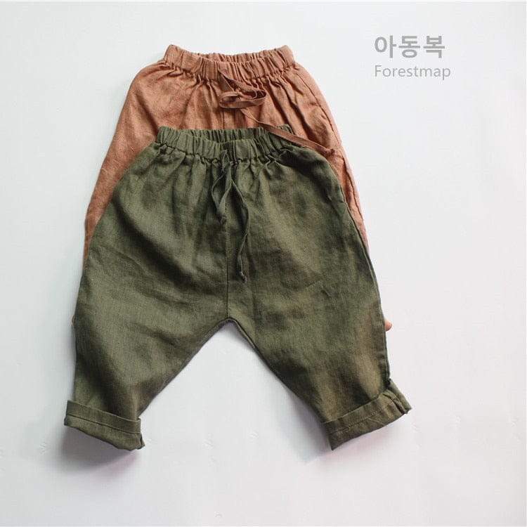 ロングパンツ・スウェットパンツ キッズ アースカラー ルーズ ロング パンツ ズボン【mh0001293】