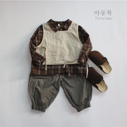 ベスト キッズ コットンリネン ベスト トップス【mh0001296】