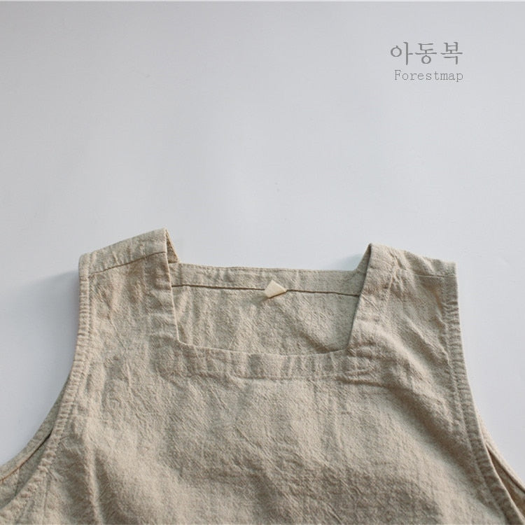 ベスト キッズ コットンリネン ベスト トップス【mh0001296】