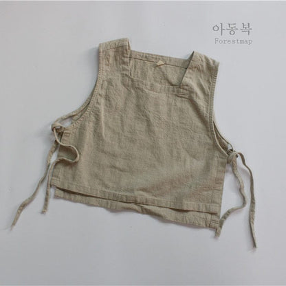 ベスト キッズ コットンリネン ベスト トップス【mh0001296】