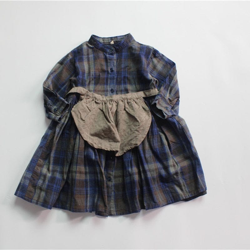 長袖ワンピース キッズ トラッド チェック 長袖 ワンピース【mh0001297】