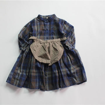 長袖ワンピース キッズ トラッド チェック 長袖 ワンピース【mh0001297】