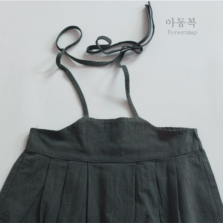 ノースリーブワンピース キッズ コットンリネン キャミソール サスペンダー ドレス ワンピース【mh0001300】