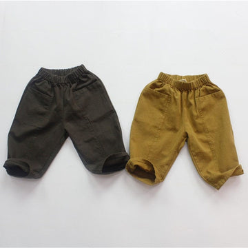 ロングパンツ・スウェットパンツ キッズ コットンリネン ポケット ルーズ パンツ ズボン【mh0001302】