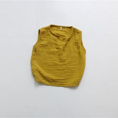 タンクトップ・キャミソール・ノースリーブトップス Mustard Yellow / 12M 80cm キッズ ノースリーブ タンクトップ シャツ トップス【mh0000830】
