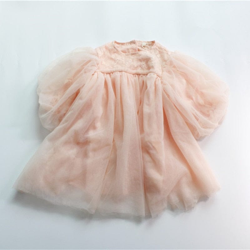 長袖ワンピース Pink / 12M 80cm キッズ チュチュ チュール 長袖 パフスリーブ ドレス ワンピース【mh0001274】