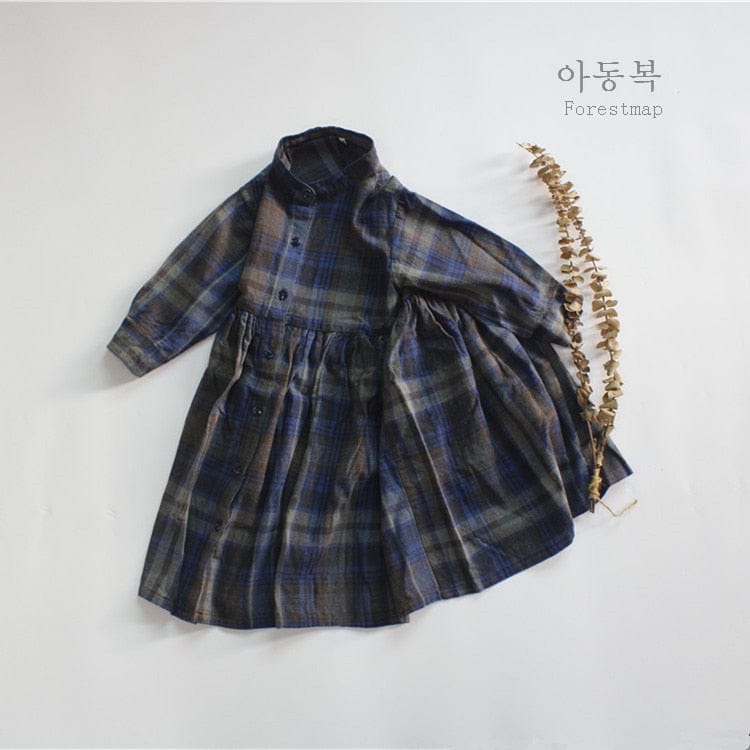 長袖ワンピース Plaid / 12M 80cm キッズ トラッド チェック 長袖 ワンピース【mh0001297】