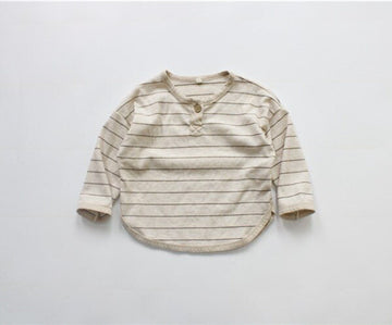 長袖Tシャツ Beige / 12M 80cm キッズ ボーダー 長袖 Tシャツ トップス【mh0001201】