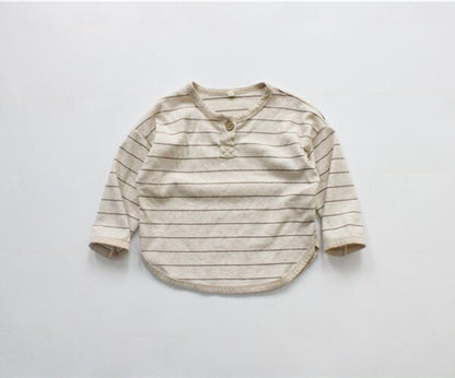 長袖Tシャツ Beige / 12M 80cm キッズ ボーダー 長袖 Tシャツ トップス【mh0001201】