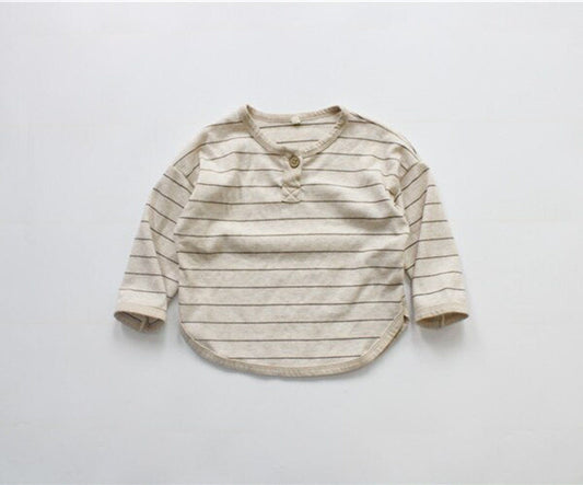 長袖Tシャツ Beige / 12M 80cm キッズ ボーダー 長袖 Tシャツ トップス【mh0001201】
