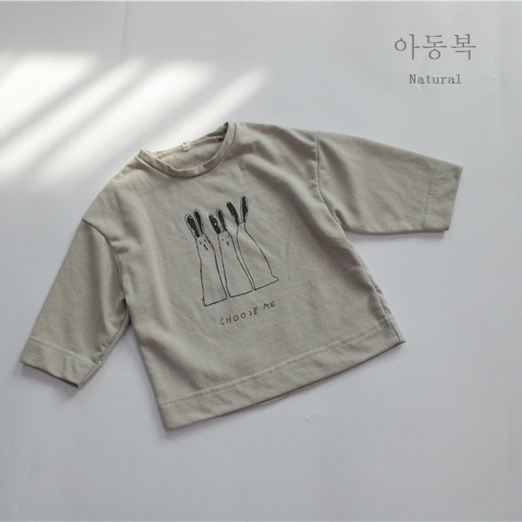 長袖Tシャツ Beige / 12M 80cm キッズ うさぎ ラビット 長袖 Tシャツ トップス【mh0001304】