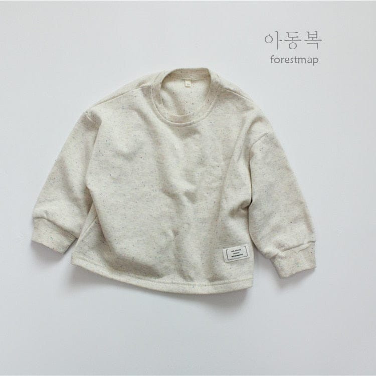 長袖Tシャツ Beige / 12M 80cm キッズ シンプル カラーネップ 長袖 スウェットシャツ Tシャツ トップス【mh0001420】