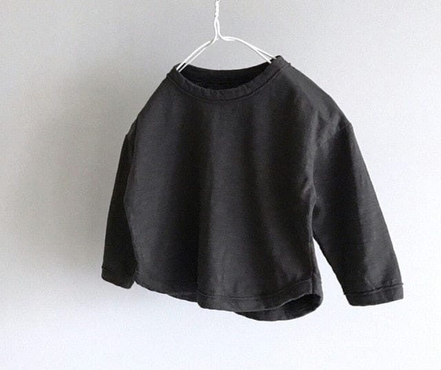 長袖Tシャツ Dark Gray / 3T 90cm キッズ ロングスリーブシャツ 韓国スタイル ルーズトップス【mh0000026】
