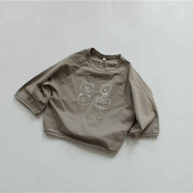 長袖Tシャツ Gray / 24M 80cm キッズ アニマルプリント 長袖Tシャツ【mh0000019】