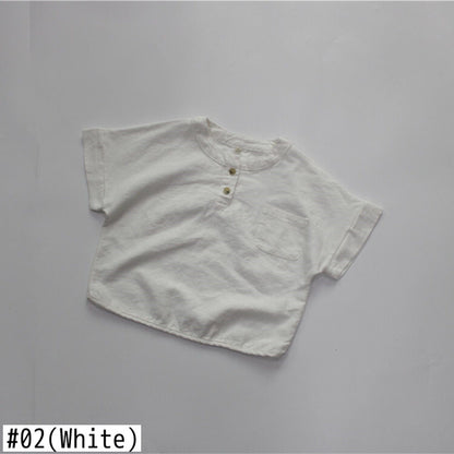 半袖Tシャツ キッズ コットンリネン 半袖 トップス【mh0000492】
