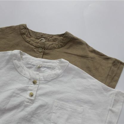 半袖Tシャツ キッズ コットンリネン 半袖 トップス【mh0000492】