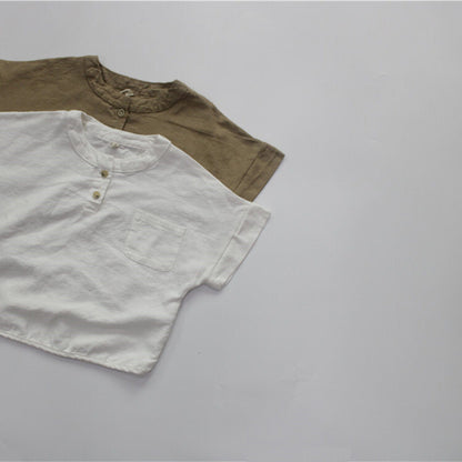 半袖Tシャツ キッズ コットンリネン 半袖 トップス【mh0000492】