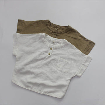 半袖Tシャツ キッズ コットンリネン 半袖 トップス【mh0000492】