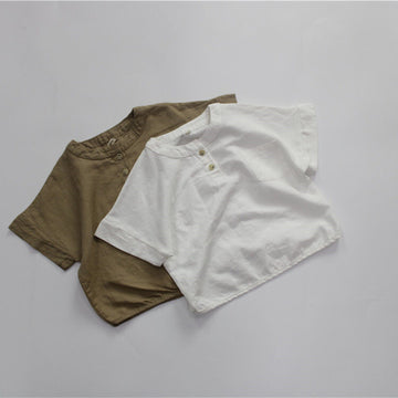 半袖Tシャツ キッズ コットンリネン 半袖 トップス【mh0000492】