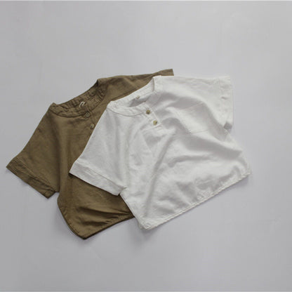 半袖Tシャツ キッズ コットンリネン 半袖 トップス【mh0000492】