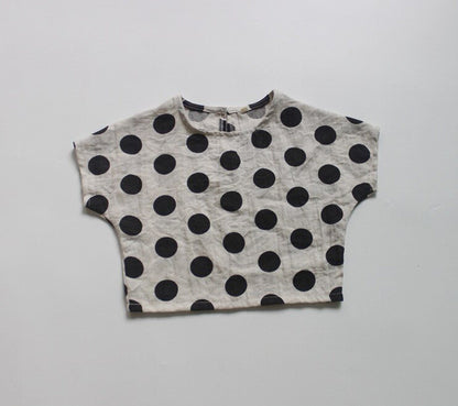 半袖Tシャツ キッズトップス みずたまドットプリント ルーズ シャツ Tシャツ【mh0000540】