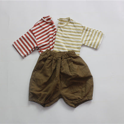 半袖Tシャツ キッズ ボーダー 半袖 ルーズ Tシャツ トップス【mh0000724】