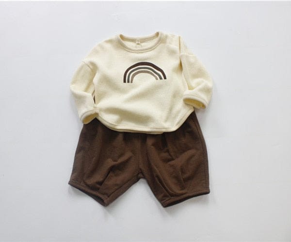 長袖Tシャツ キッズ レインボー 長袖 ルーズ Tシャツ トップス【mh0001003】