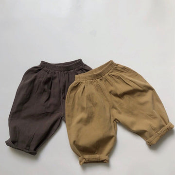 ロングパンツ・スウェットパンツ キッズパンツ コットン ルーズ ロングパンツ カーキ/ダークグレー/2カラー【mh0000636】