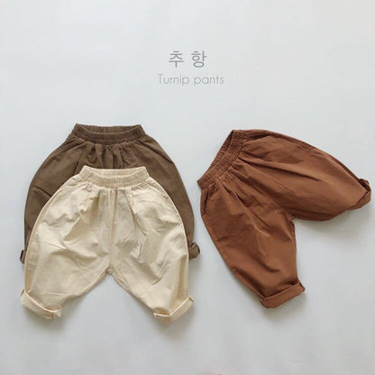 ロングパンツ・スウェットパンツ キッズパンツ ルーズパンツ サルエルパンツ シンプルベーシック 3カラー【mh0000130】