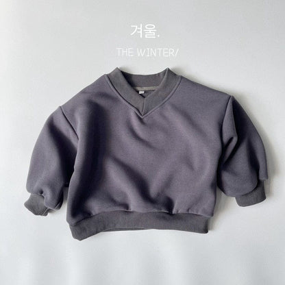 トレーナー・フーディ Dark Gray / 12M 80cm キッズ 裏フリース スウェット Vネック トレーナー パンツ【mh0001056】