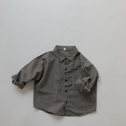 長袖シャツ・ブラウス Gray / 12M 80cm キッズ ストライプ シャツ トップス【mh0000133】
