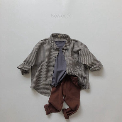 長袖シャツ・ブラウス キッズ ストライプ シャツ トップス【mh0000133】