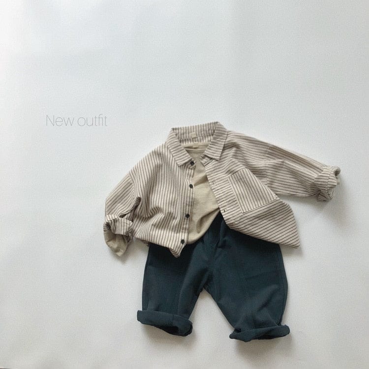 長袖シャツ・ブラウス キッズ ストライプ シャツ トップス【mh0000133】