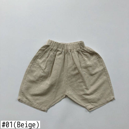 ハーフパンツ・ショートパンツ キッズ コットンリネン サマー パンツ【mh0000497】