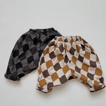 ロングパンツ・スウェットパンツ キッズ チェックコーデュロイ 裏フリース パンツ 暖パン【mh0001071】