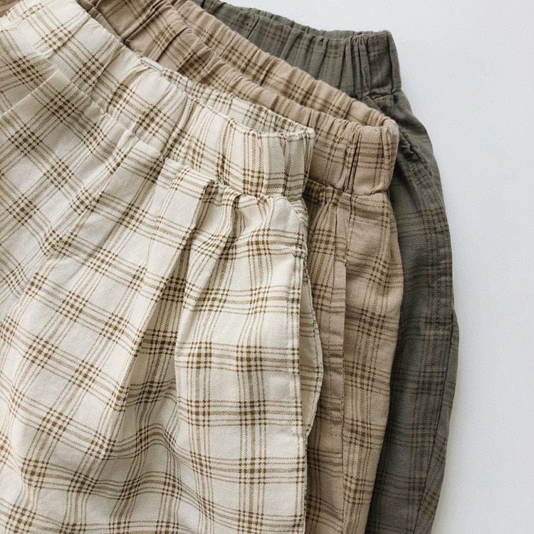 半袖シャツ・ブラウス キッズ チェック 半袖 シャツ ルーズ パンツ【mh0001113】