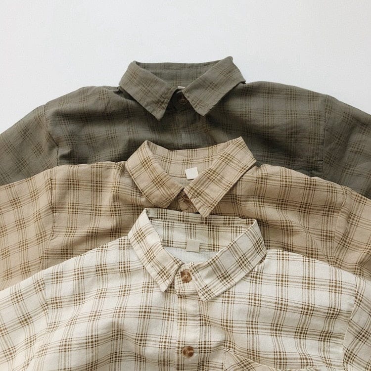 半袖シャツ・ブラウス キッズ チェック 半袖 シャツ ルーズ パンツ【mh0001113】