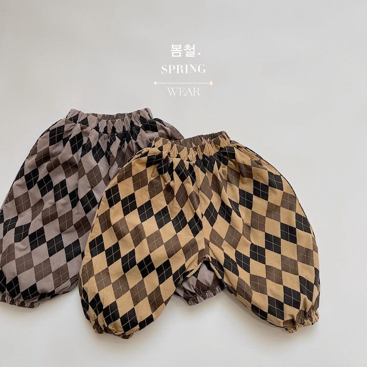 ロングパンツ・スウェットパンツ キッズ アーガイル チェック 長袖 シャツ ブラウス ルーズ パンツ【mh0001244】