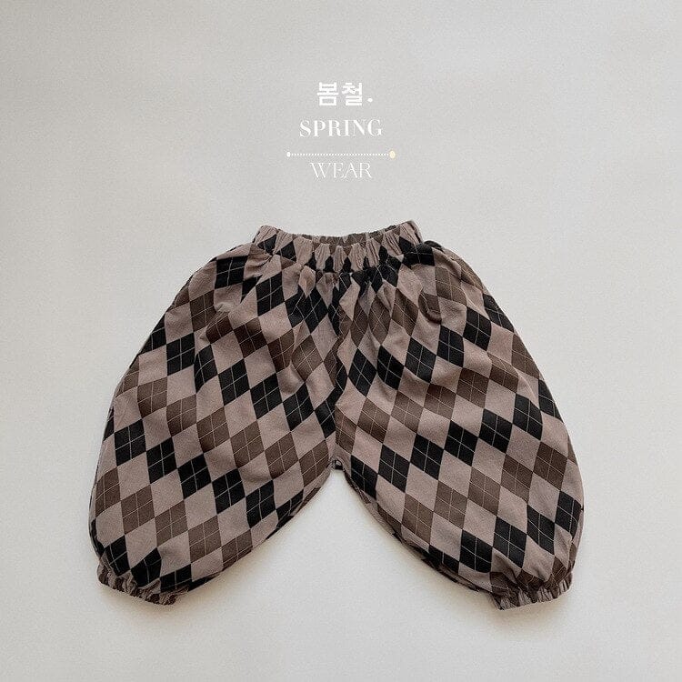 ロングパンツ・スウェットパンツ Pants A / 12M 80cm キッズ アーガイル チェック 長袖 シャツ ブラウス ルーズ パンツ【mh0001244】