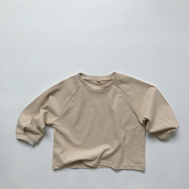 長袖Tシャツ Khaki / 12M 80cm キッズ ボーダー 無地 長袖 Tシャツ【mh0000131】