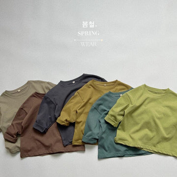 長袖Tシャツ キッズ シンプル ベーシック 長袖 Tシャツ トップス【mh0001232】